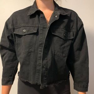 black cropped jean jacket